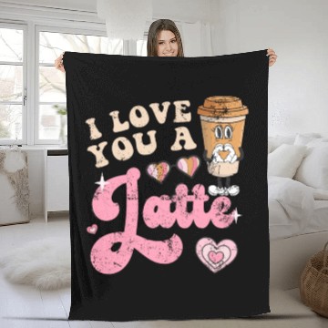 Discover Groovy I Love You A Latte Coffee Lovers Valentine Fleece Blankets