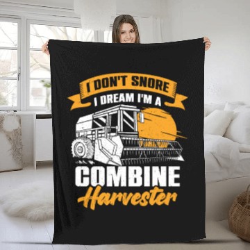Discover Combine Harvester Driver Farming Farm Farmer Gift Fleece Blankets