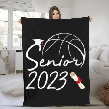 Discover Graduate Senior Class 2023 Graduation Basketball Fleece Blankets