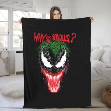 Discover The V.e.n.o.m Joker Symbiosis Why So Serious? Fleece Blankets