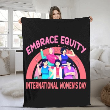 Discover International Women's Day Embrace Equity Fleece Blankets