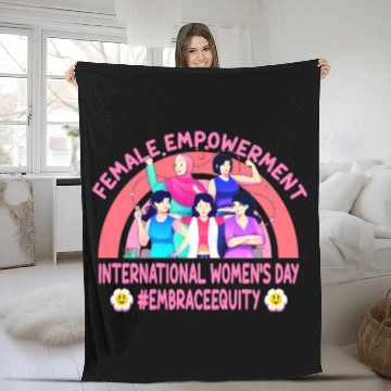 Discover International Women's Day: Feminism Embrace Equity Fleece Blankets