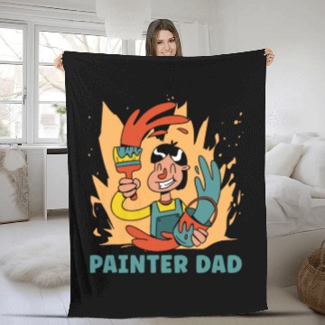 Discover Painter Painting Dad Fleece Blankets