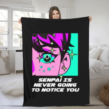 Discover Senpai Is Never Going to Notice You Anime Funny Ma Fleece Blankets