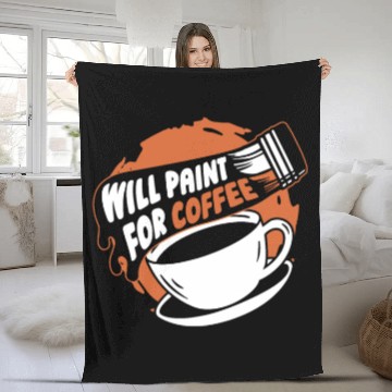 Discover Painter Painting Coffee Fleece Blankets