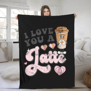 Discover I Love You A Latte Coffee Groovy Valentines Latte Fleece Blankets