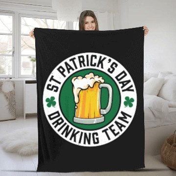 Discover St Patricks Day Drinking Team Beer Fleece Blankets