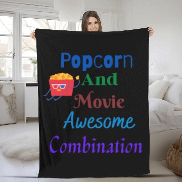 Discover Popcorn And Movie Awesome Combination Fleece Blankets