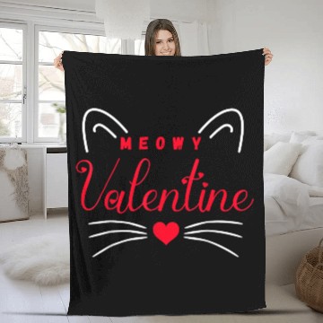 Discover meowy valentine Fleece Blankets