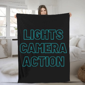 Discover lights camera action Fleece Blankets
