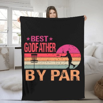 Discover Vintage Best Godfather By Par Disk Golf Funny Fath Fleece Blankets