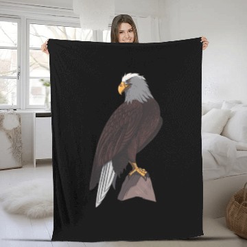 Discover Eagle flying perching Fleece Blankets