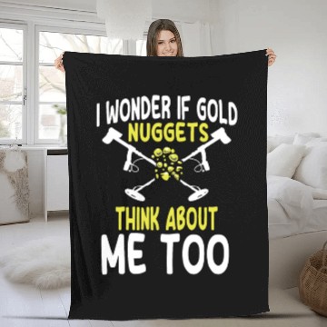 Discover Funny Metal Detecting Saying Fleece Blankets