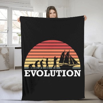 Discover Sailing Evolution Captain Sailing Anchor Ship Fleece Blankets