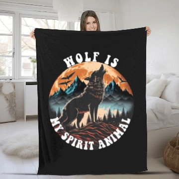 Discover wolf is my spirit animal Fleece Blankets
