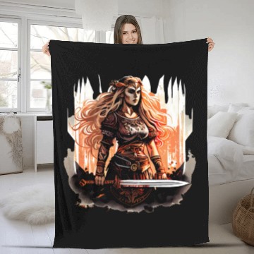 Discover Shield-maiden or Shieldmaiden Amazon Fleece Blankets