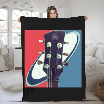 Discover Red White Blue Rock and Roll Themed Guitar Fleece Blankets