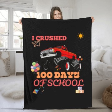 Discover I crushed 100 days of school Fleece Blankets