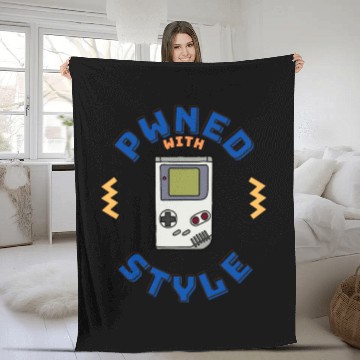Discover Cool Old School Gameboy Pwned With Style Fleece Blankets
