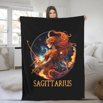 Discover Embrace Your Sagittarius Identity: Sagittarius Pri Fleece Blankets