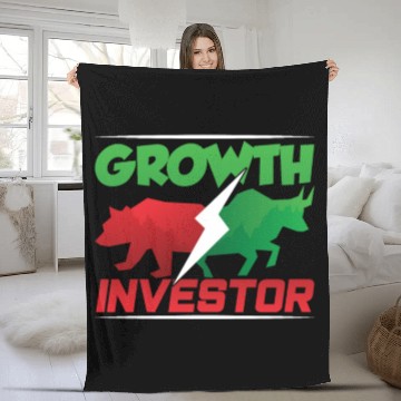 Discover Growth Investor Investing Invest Shareholder Fleece Blankets