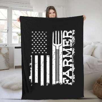 Discover American Flag Patriotic Farmer Farming Fleece Blankets
