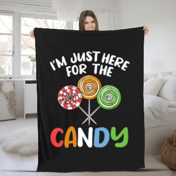 Discover I'm Just Here For The Candy Lollipop Halloween Cos Fleece Blankets