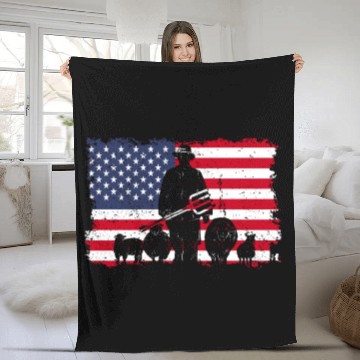 Discover American Flag Patriotic Farmer Farming USA Fleece Blankets