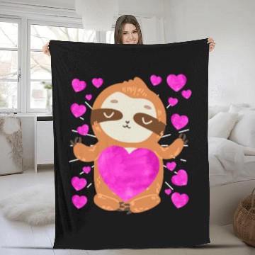 Discover Couple love you my sloth Valentine's Day Fleece Blankets