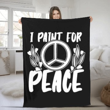 Discover Painter Painting Peace Fleece Blankets