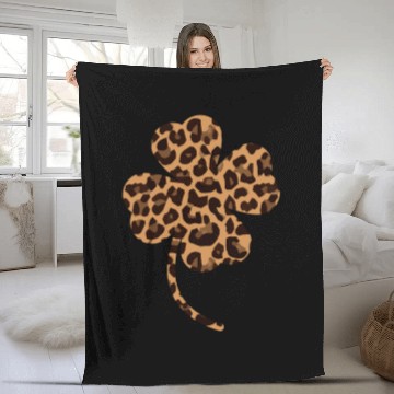 Discover Shamrock Leopard Fleece Blankets