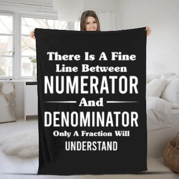 Discover There Is A Fine Line Between, Funny math Joke Fleece Blankets