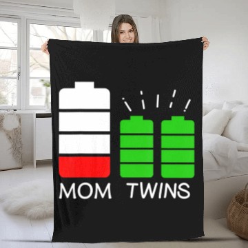 Discover Twin Mom Low Battery Tired Mom Of Twins Fleece Blankets
