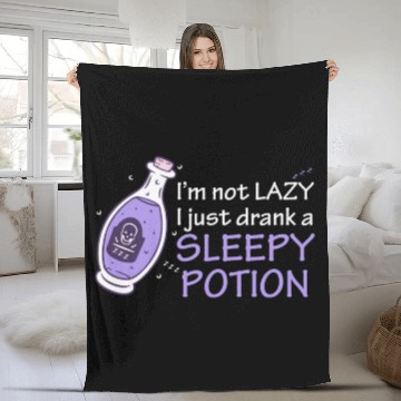 Discover Funny Witch Procrastinating Sleep Potion Pagan Wit Fleece Blankets