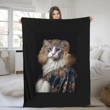 Discover American Curl Princess Cat Breed Portrait Royal Re Fleece Blankets
