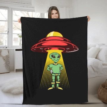 Discover Alien landing Fleece Blankets