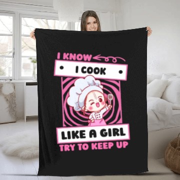 Discover Cook Chef Cooking Cute Fleece Blankets