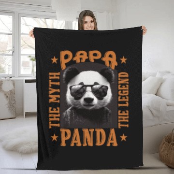 Discover Papa panda the myth the legend funny gift Fleece Blankets