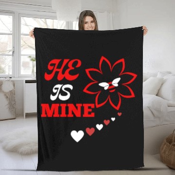 Discover He is mine valentine's day Fleece Blankets