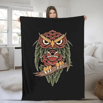 Discover Owl Flower Fleece Blankets