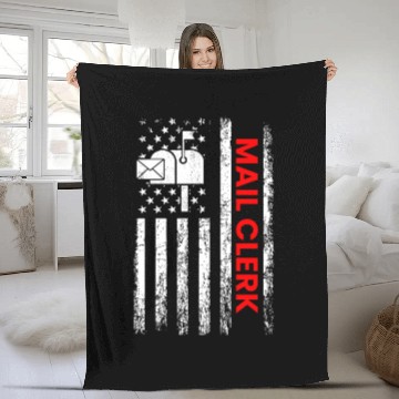 Discover mail clerk american flag, mail clerk Fleece Blankets