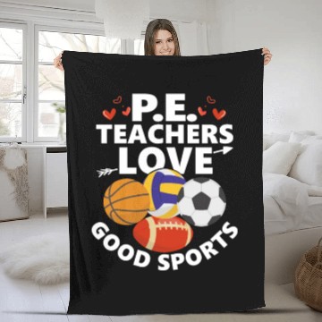 Discover P.E. Teachers Love Good Sports Physical Education Fleece Blankets
