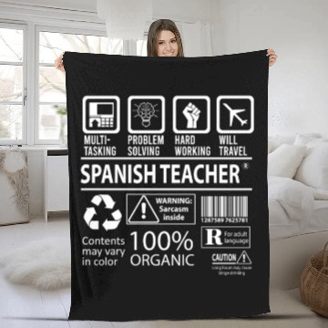 Discover Spanish Teacher Fleece Blankets - Multitasking Job Gift It