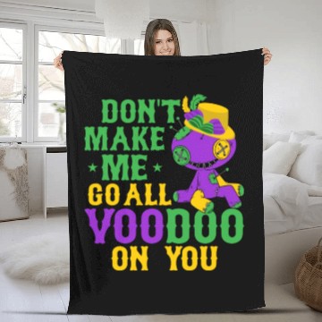 Discover Don't Make Me Go All Voodoo On You Mardi Gras Part Fleece Blankets