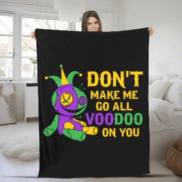 Discover Don't Make Me Go All Voodoo On You Mardi Gras Para Fleece Blankets