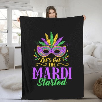 Discover Let's Get The Mardi Started Mardi Gras Party Fleece Blankets