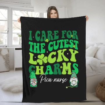 Discover Groovy Retro NICU Nurse St Patrick's Day Fleece Blankets