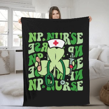 Discover Groovy Nurse Practitioner Funny Shamrock Fleece Blankets