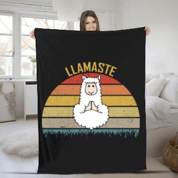 Discover Llamaste Funny Yoga For LLama Lover Fleece Blankets