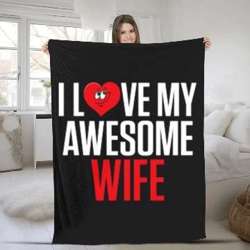 Discover I Love My Awesome Wife Valentines Day Gift Fleece Blankets